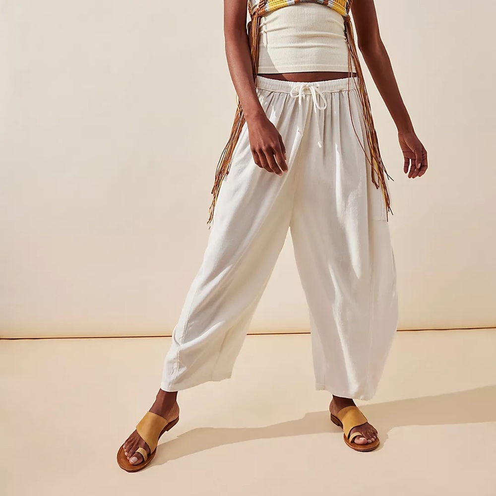 NWOT Free People Quinn Pants Ivory